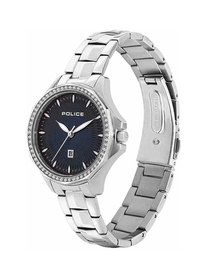 POLICE Women's Women's Korana Round Shape Stainless Steel Analog Wrist Watch 36 mm - Silver