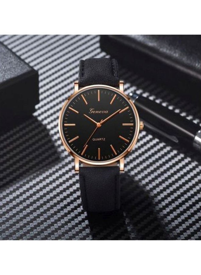 Geneva men Leather Analog Watch NNSB03700938 - Image 2