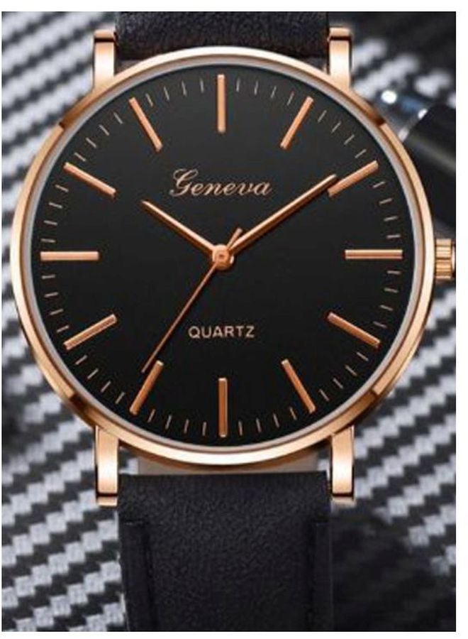 Geneva men Leather Analog Watch NNSB03700938 - Image 3