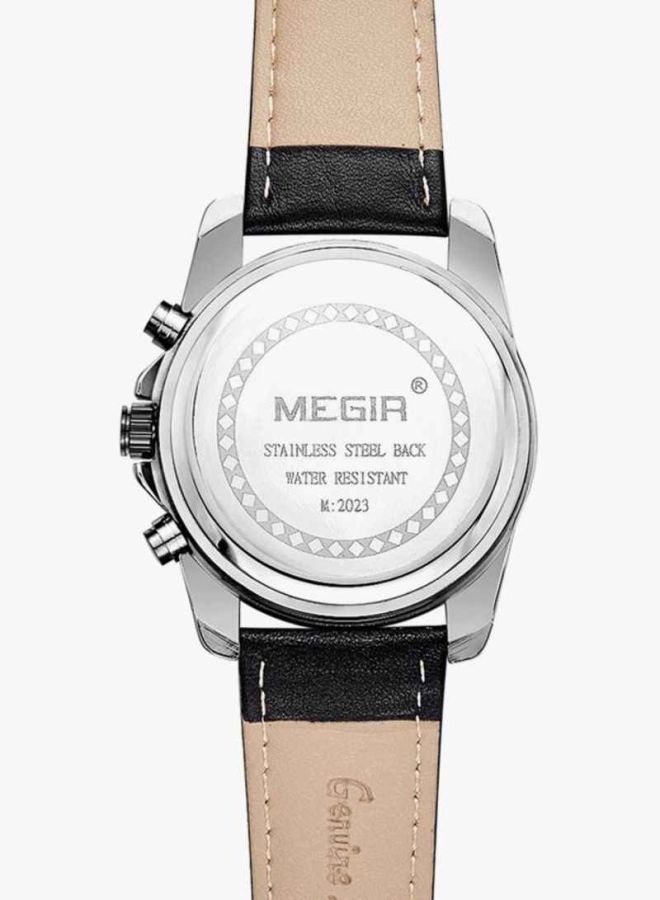 MEGIR - men Polit Leather Chronograph Watch ML2023G-BK-1 - Image 1
