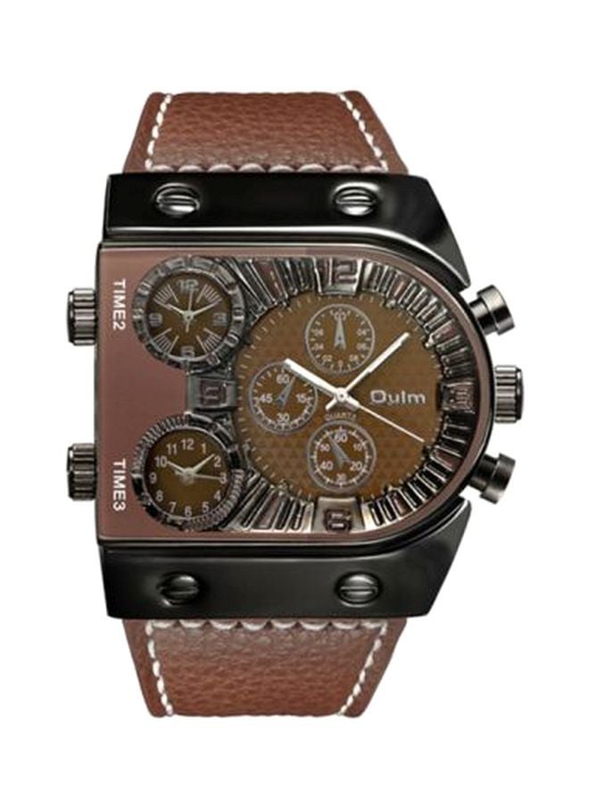 Oulm Men's Fashion Analog Watch HP9315 - 55 mm - Brown 