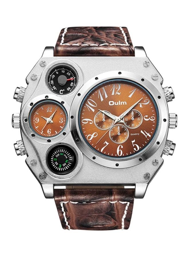 Oulm Men's Leather Chronograph Watch HP1349-CF  - Image 1