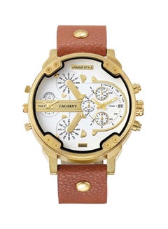 Cagarny Men's Water Resistant Analog Watch 6820 - 52 mm - Light Brown  - Image 1