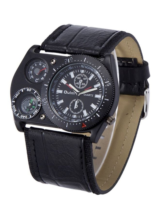 Oulm Men's Leather Chronograph Watch HP4094  - Image 2