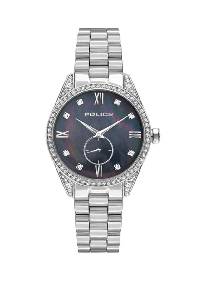 POLICE Uloya Round Shape Stainless Steel Analog Wrist Watch 42 mm - Silver - P 15691BS-30M