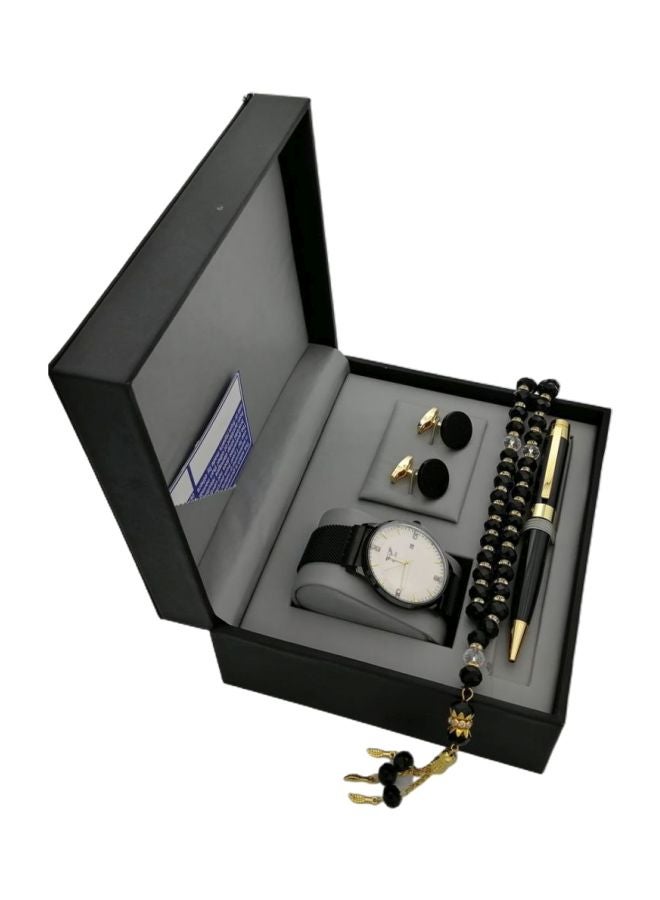 Men's 4-Piece Stainless Steel Analog Watch Gift Set M1644