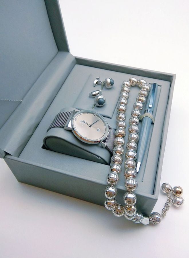 Men's 4-Piece Metal Analog Watch Set 1791555