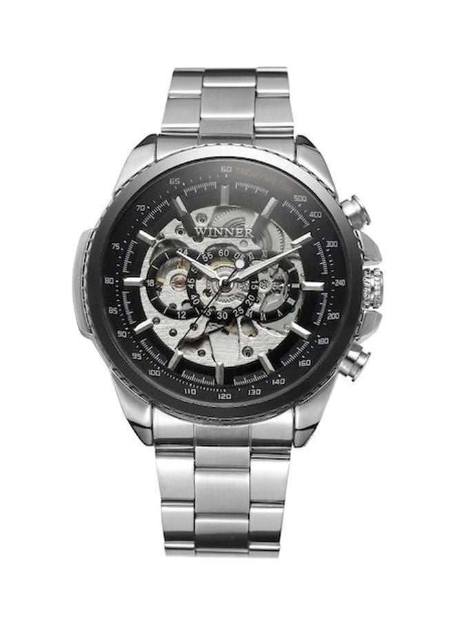 Winner Men's Stainless Steel Analog Wrist Watch TM428 - 45 mm - Silver - Image 1