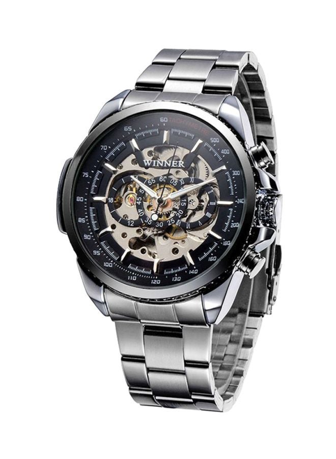 Winner Men's Stainless Steel Analog Wrist Watch TM428 - 45 mm - Silver - Image 3