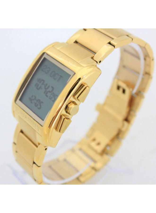 الحرمين ساعة يد رقمية بسوار من الستانلس ستيل طراز HA-6208G للرجال - Image 2