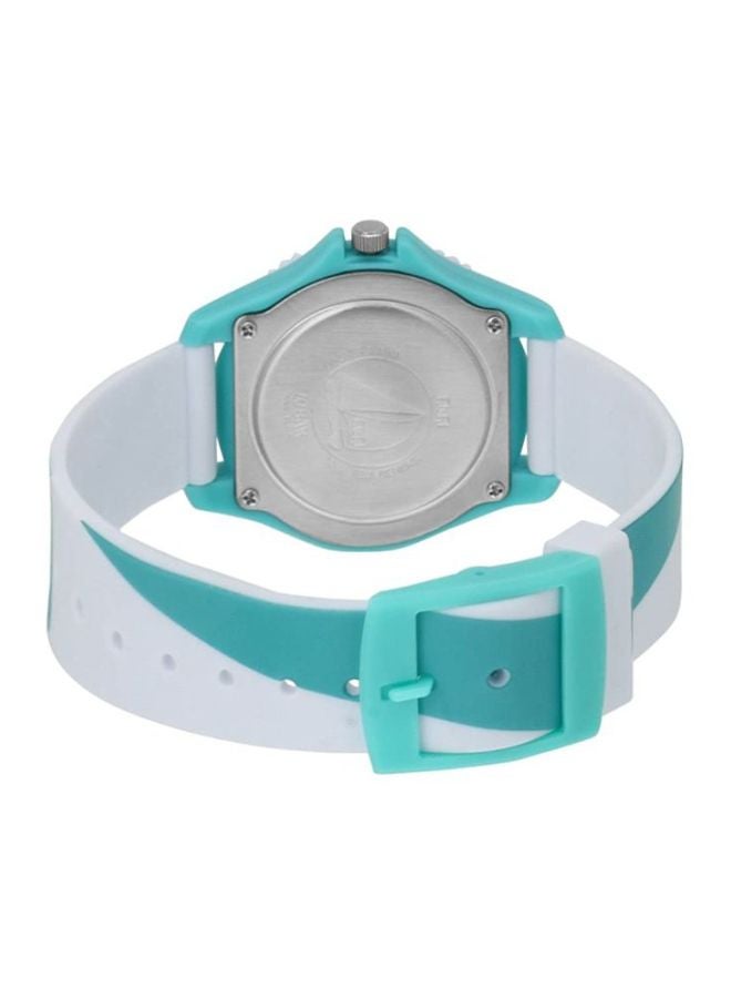 Q&Q Men's Rubber Strap Analog Wrist Watch VQ96J021Y - 35 mm - White/Blue - Image 2