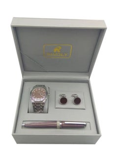 Men's Metal Analog Watch Gift Set
