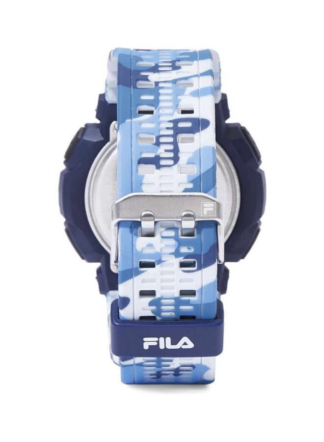 فيلا ساعة يد رقمية بسوار من المطاط طراز 38-171-001 - قياس 52 مم - لون أزرق كامو men - Image 2