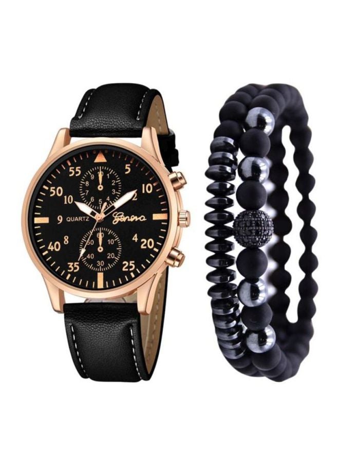 Geneva - men 3-Piece Analog Watch With Bracelet Set - Image 1