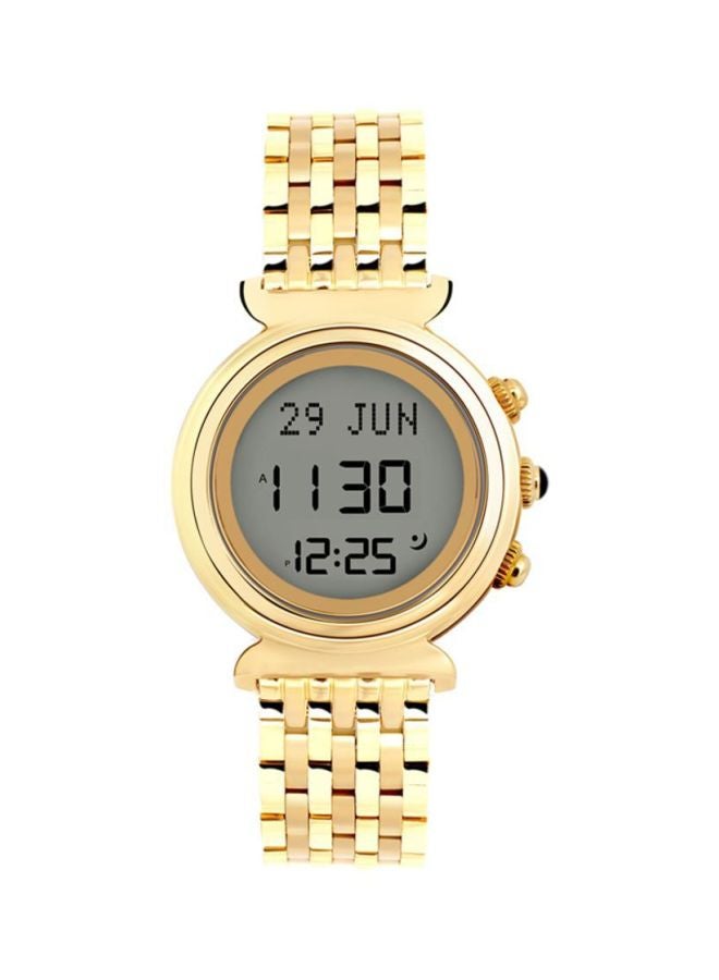 الحرمين ساعة يد رقمية مقاومة للماء طراز WF-14S - قياس 33 مم - لون ذهبي للنساء