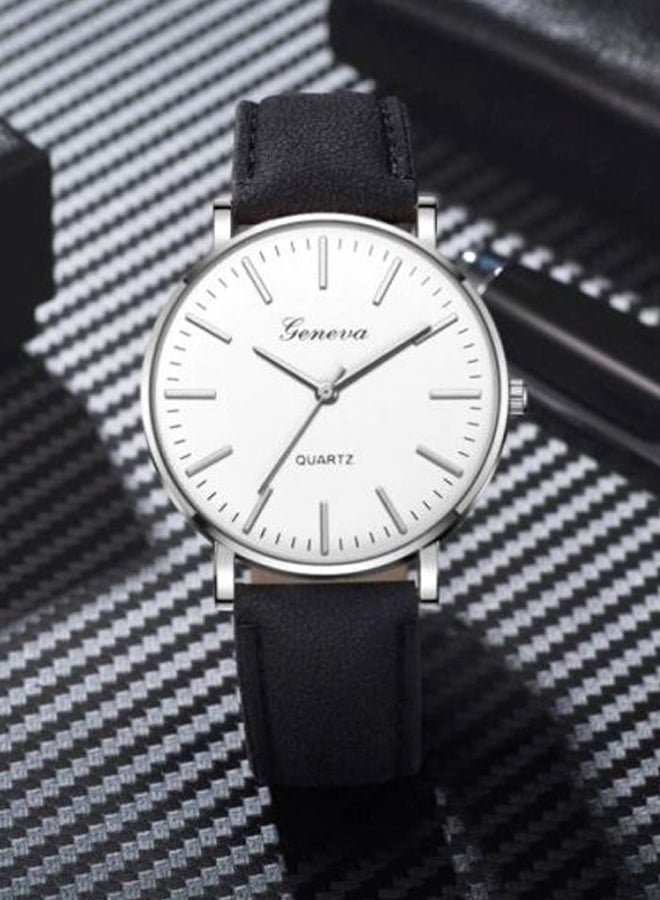 جنيفا ساعة يد بعقارب وسوار من الجلد طراز NNSB03700940 men - Image 2