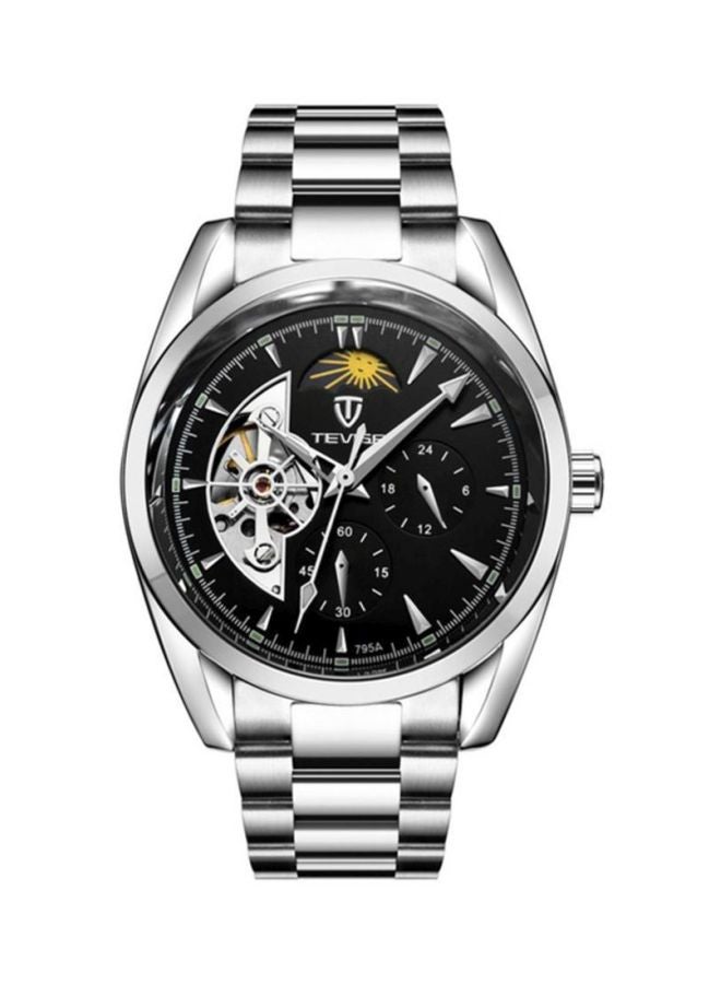 Tevise men Stainless Steel Analog Watch A689 - 42 mm - Silver