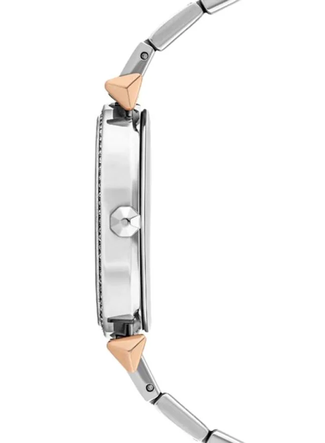 POLICE Women's Police Olinville Women's Analogue Quartz Watch with Blue Mother Of Pearl Dial and Silver and Rose Gold Stainless Steel Bracelet - PL.16045LSR-46M