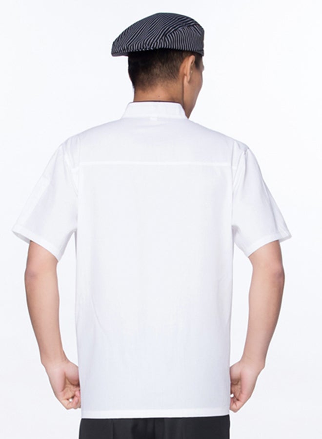 Short Sleeve Chef Jacket Pearl White  - Image 2
