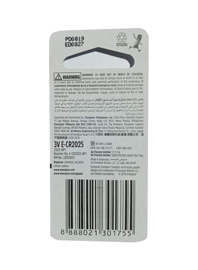 Energizer Max SP 2025 Lithium Coin Battery - Image 2