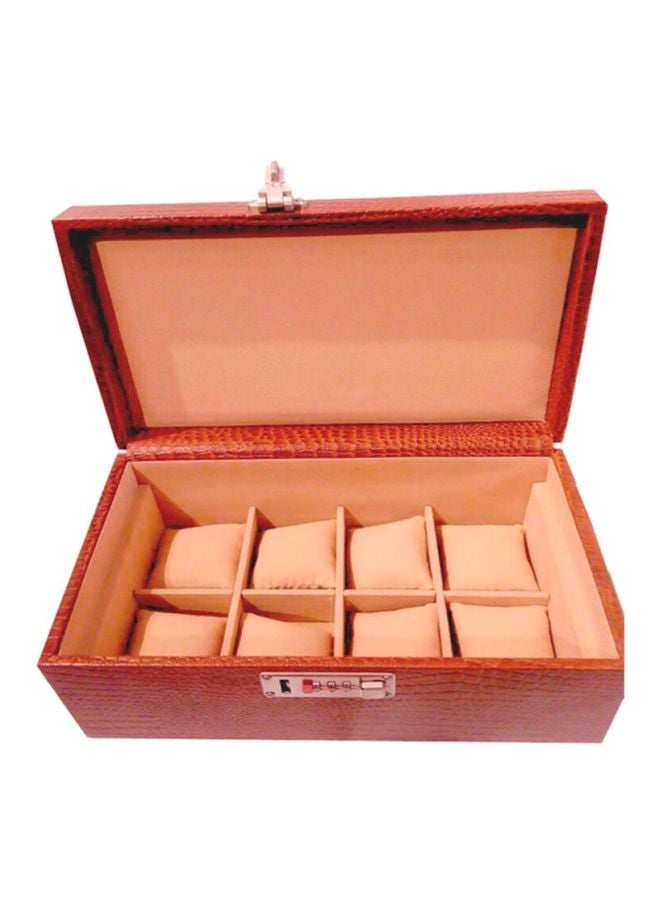 LAVERI LEATHER unisex 8-Grid Leather Watch Box With Ring Holder Tray - Image 3