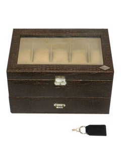 unisex Faux Leather Watch Box 20WBGTPUBRNCROC