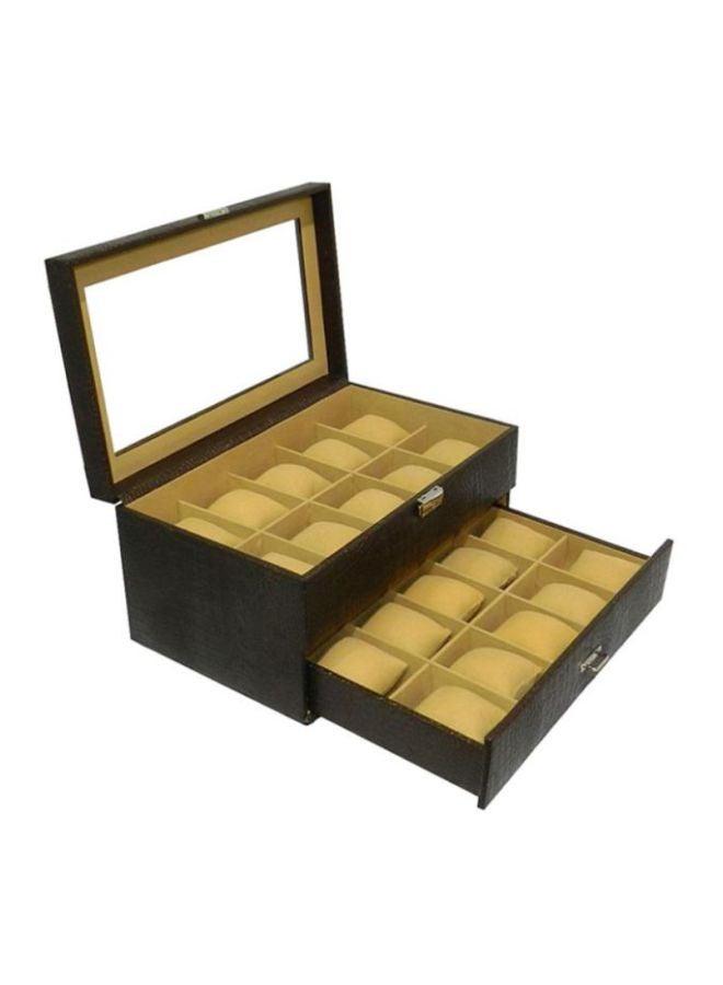 LAVERI LEATHER - unisex Faux Leather Watch Box 20WBGTPUBRNCROC - Image 1