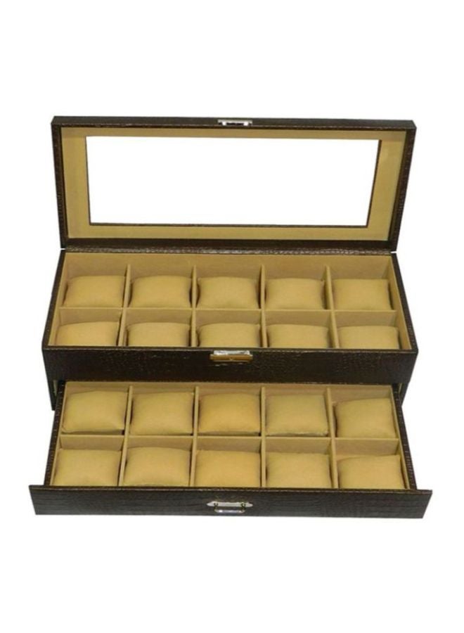 LAVERI LEATHER - unisex Faux Leather Watch Box 20WBGTPUBRNCROC - Image 1