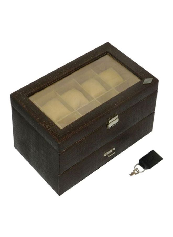 LAVERI LEATHER - unisex Faux Leather Watch Box 20WBGTPUBRNCROC - Image 1