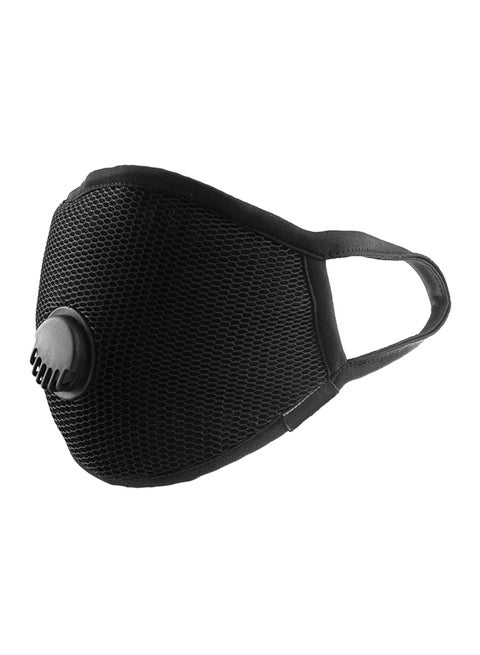3D Plus Fabric 3-Layers Mask With Breathing Valve Black