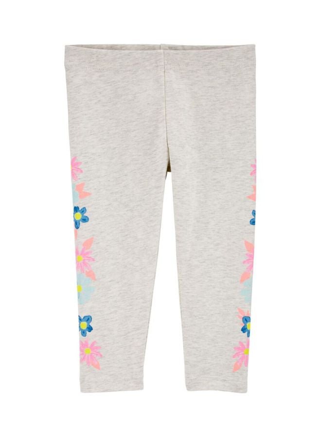 carter's Floral Printed Leggings Grey/Pink/Blue - Image 1