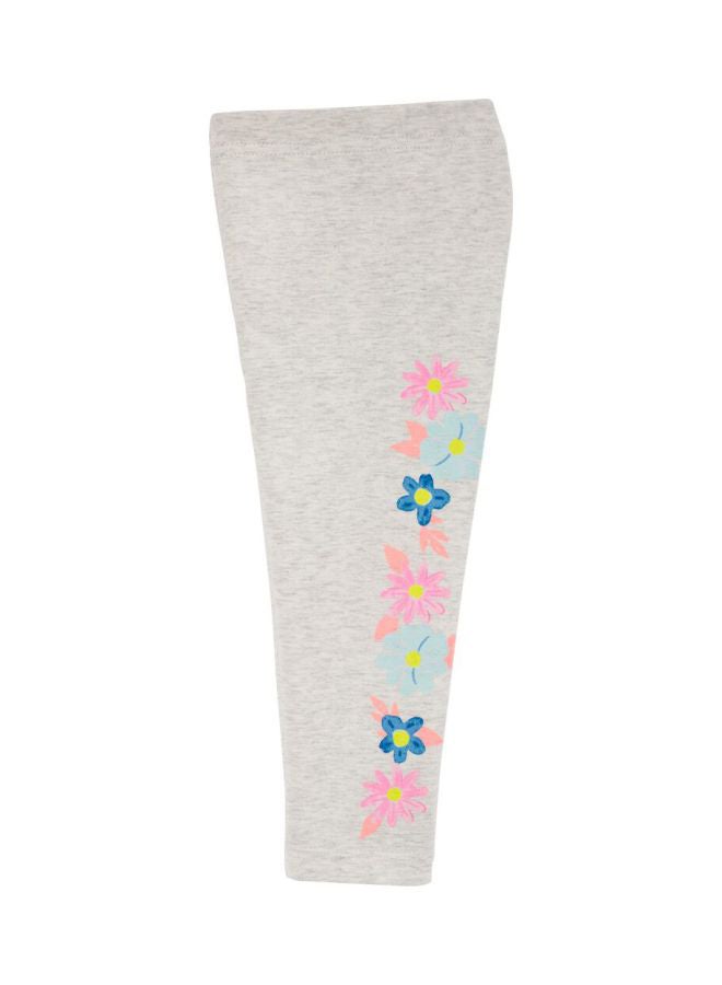 carter's Floral Printed Leggings Grey/Pink/Blue - Image 2