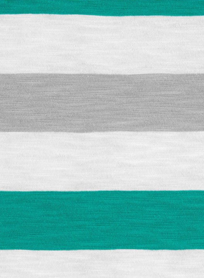 carter's Striped T-Shirt Green/White/Grey  - Image 2