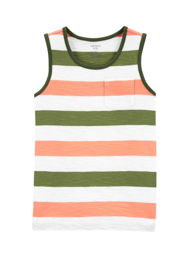 carter's Striped T-Shirt Orange/Green/White  - Image 1