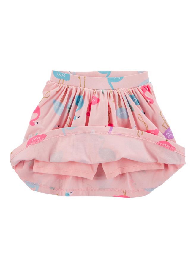 carter's 2 Pack Flamingo Printed T-Shirt And Skirt Set Grey/Pink/Blue  - Image 2