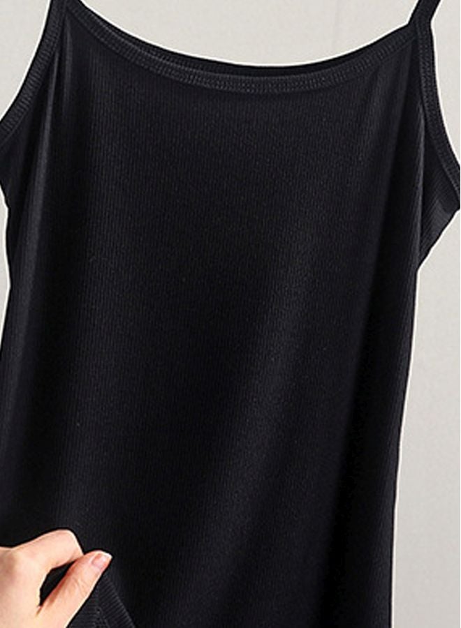 Stretchable Solid Camisole Top Black - Image 3