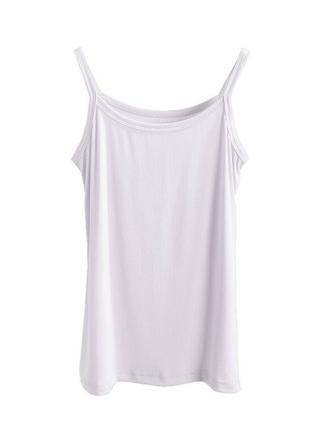 Stretchable Solid Camisole Top White - Image 1
