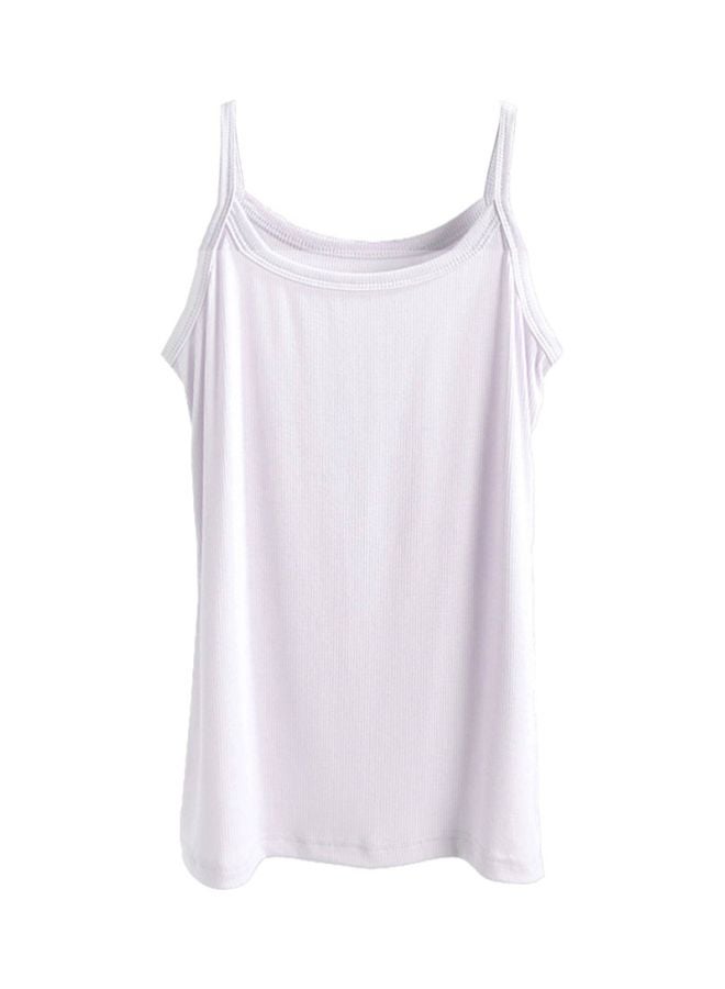 Stretchable Solid Camisole Top White - Image 2