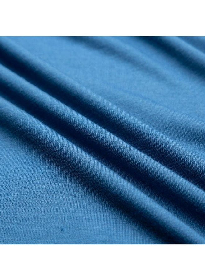 Round Necked Blouse Blue - Image 3