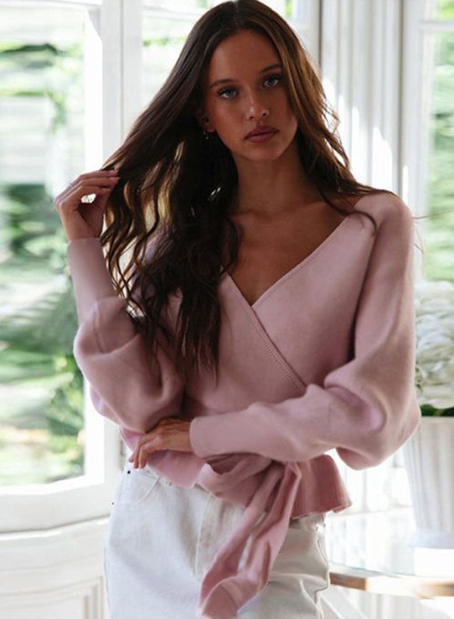 V-Neck Sweater Pink - Image 4