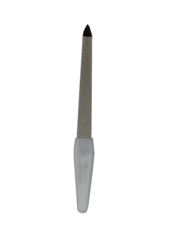 Xcluzive Sapphire Nail File With Plastic Handle White/Silver 