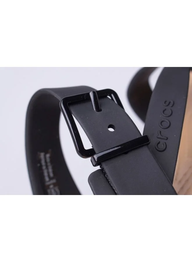 crocs Tulum Toe Post Slip-On Flat Sandals Black/Tan