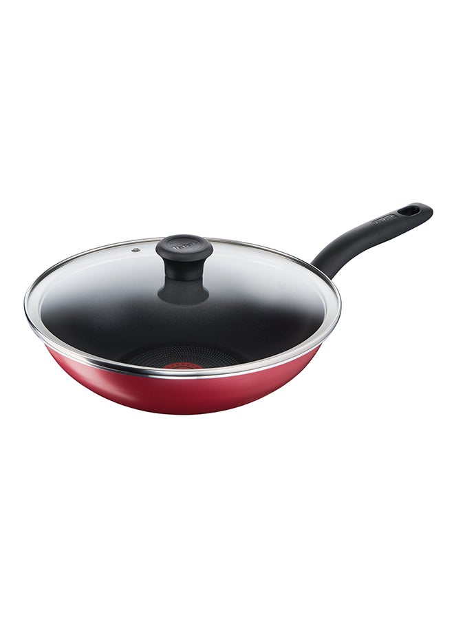 تيفال TEFAL طقم سوبر كوك مكون من 12 قطعة | مقالي 22/24 سم، مقلاة ووك 28 سم، قدور 22/24/28 سم + أغطية، ملعقة، ملعقة مشقوقة، ملعقة مسطحة مشقوقة | غير لاصق | مؤشر حرارة Thermo-Signal | أحمر | ضمان لمدة سنتين | B460SC84 أحمر/أسود 22,24,28,24,28سم  - Image 5