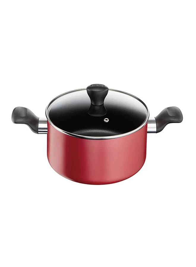 تيفال TEFAL طقم سوبر كوك مكون من 12 قطعة | مقالي 22/24 سم، مقلاة ووك 28 سم، قدور 22/24/28 سم + أغطية، ملعقة، ملعقة مشقوقة، ملعقة مسطحة مشقوقة | غير لاصق | مؤشر حرارة Thermo-Signal | أحمر | ضمان لمدة سنتين | B460SC84 أحمر/أسود 22,24,28,24,28سم