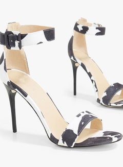 TRUFFLE COLLECTION Printed Stiletto Sandals Black/White  - Image 4