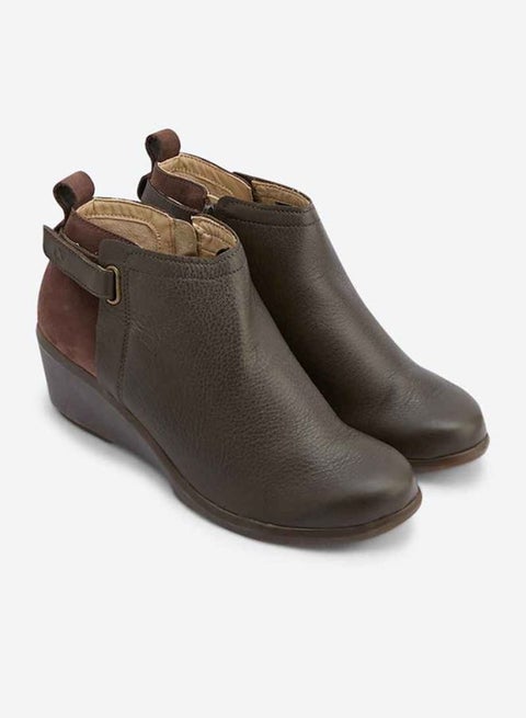 Mariya Strap Wedge Heel Bootie Brown