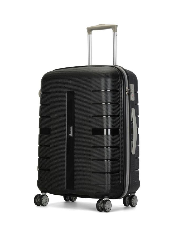 Carlton Voyager 4-Wheel Hardside Small Cabin Luggage Trolley Black/Silver  - Image 2
