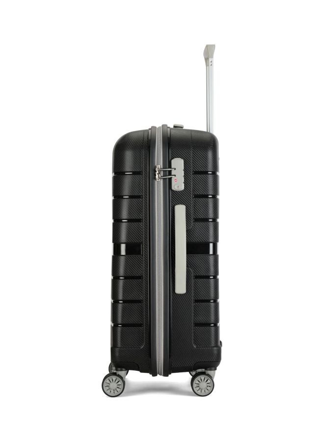 Carlton Voyager 4-Wheel Hardside Small Cabin Luggage Trolley Black/Silver  - Image 3
