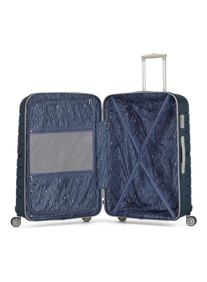 Voyager 4-Wheel Hardside Small Cabin Luggage Trolley Blue/Silver/Black - v1598525165/N39648925A_4