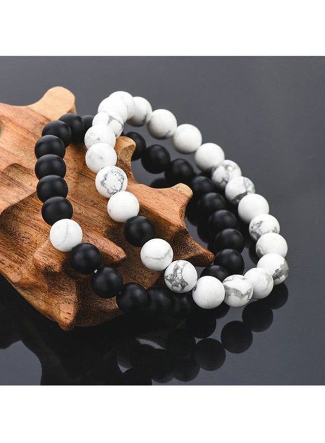 PEORA 2-Piece Howlite Energy Stone Bead Bracelet Set - Image 2